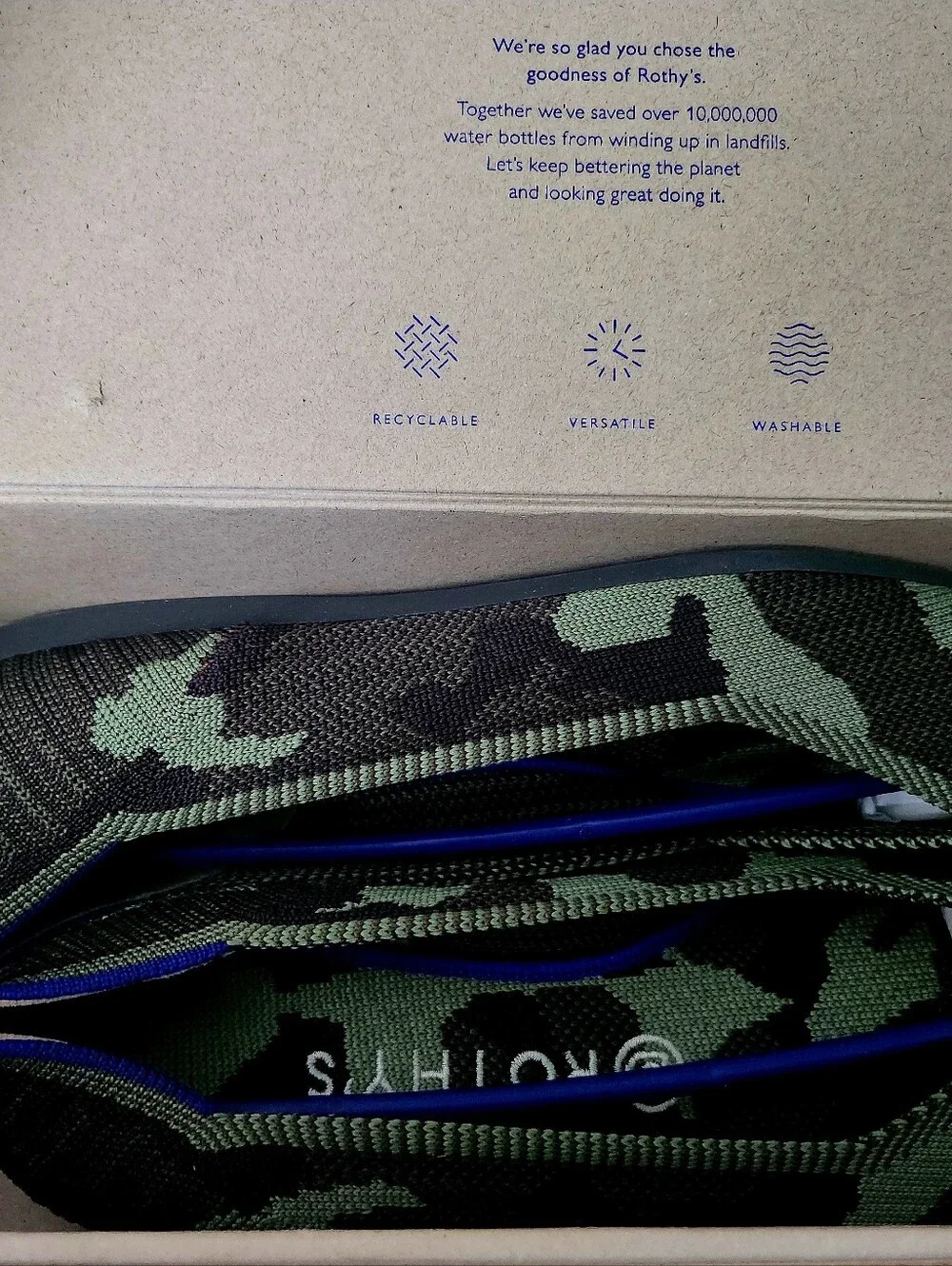 Rothy's The Point In Olive Camo Size 10 New In Box